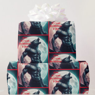 All I Want For Christmas Is You Werewolf Romance Wrapping Paper