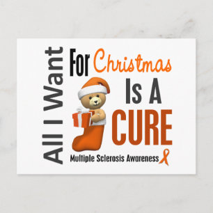 All I Want For Christmas Multiple Sclerosis Holiday Postcard