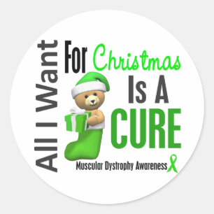 All I Want For Christmas Muscular Dystrophy Classic Round Sticker