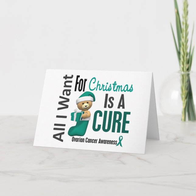 All I Want For Christmas Ovarian Cancer Holiday Card (Front)
