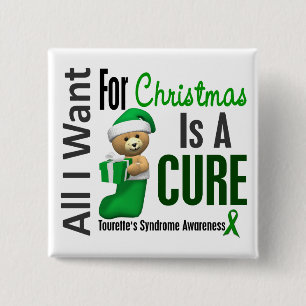 All I Want For Christmas Tourette's Syndrome 15 Cm Square Badge