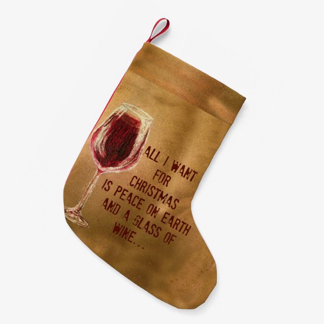 All I Want for Christmas Wine Stocking (Front (Hanging))