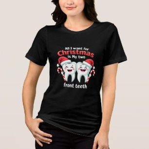 All I Want For My Cardio Is My Two Front Teeth Tri-Blend Shirt