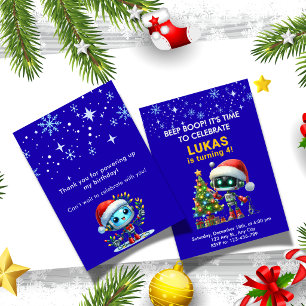 All I Want FOUR Christmas is a Robot B-day Invite