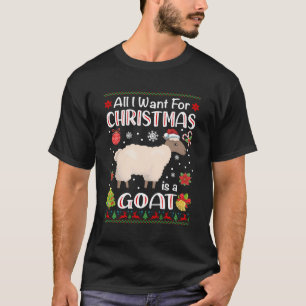 All I Want Is A Goat For Christmas Ugly Xmas Pajam T-Shirt