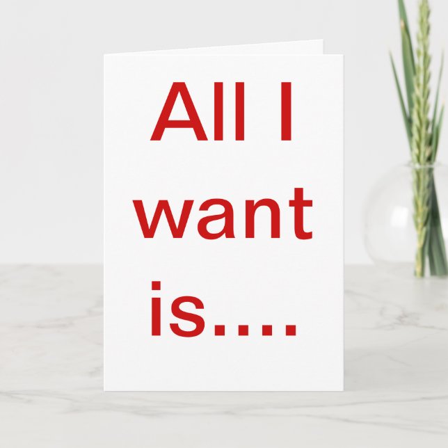 All I Want is a New Car Holiday Card (Front)