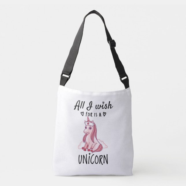 All I wish for is a Unicorn Crossbody Bag (Front)