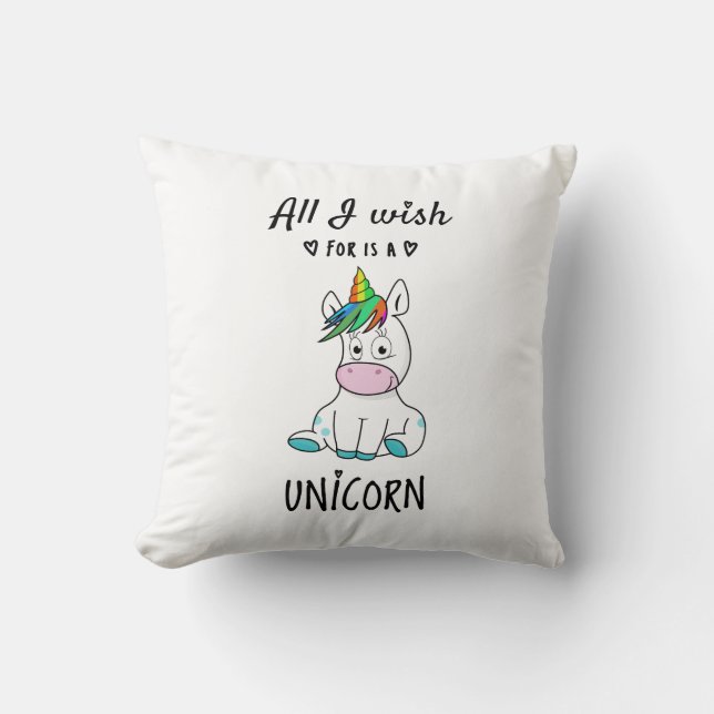 All I wish for is a Unicorn Cushion (Front)