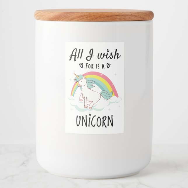 All I wish for is a Unicorn Food Label (Front)