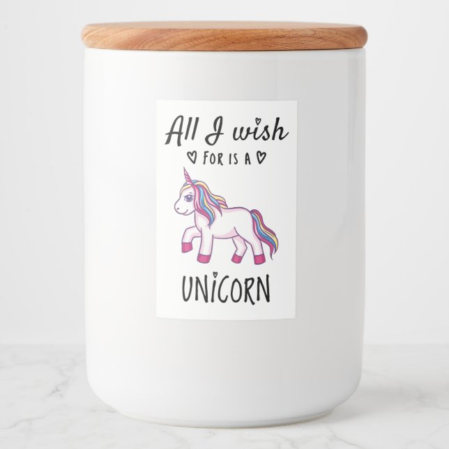 All I wish for is a Unicorn Food Label (Front)