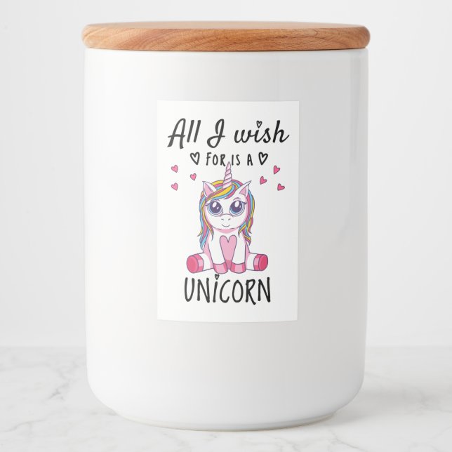 All I wish for is a Unicorn Food Label (Front)