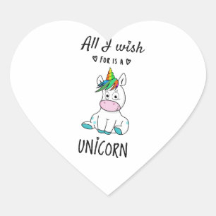 All I wish for is a Unicorn Heart Sticker