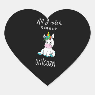 All I wish for is a Unicorn Heart Sticker