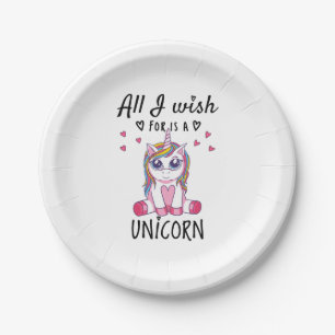 All I wish for is a Unicorn Paper Plate