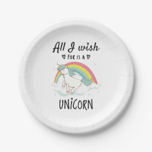 All I wish for is a Unicorn Paper Plate