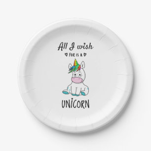 All I wish for is a Unicorn Paper Plate