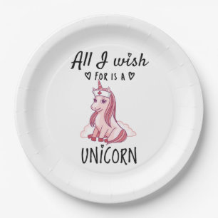 All I wish for is a Unicorn Paper Plate