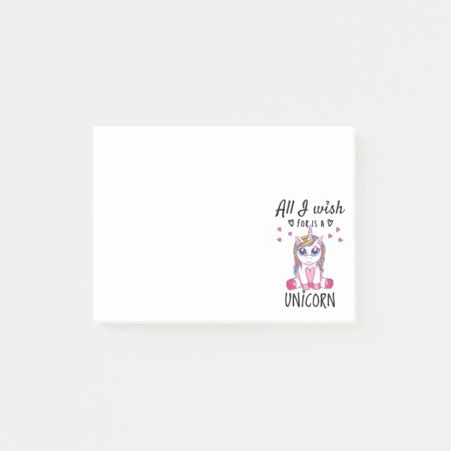 All I wish for is a Unicorn Post-it Notes (Front)