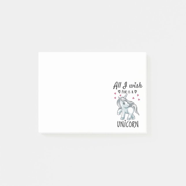 All I wish for is a Unicorn Post-it Notes (Front)