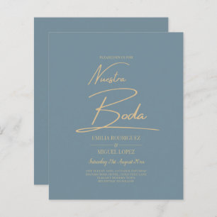 All-in-1 Elegant Sea Glass Teal Gold Nuestra Boda