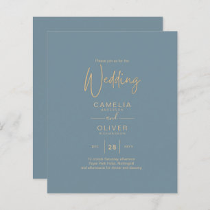 All-in-1 Elegant Sea Glass Teal Gold Wedding QR cd