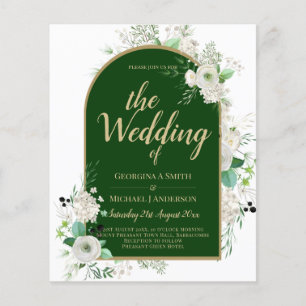 All-in-1 Elegant White Roses Wedding QR Code Flyer