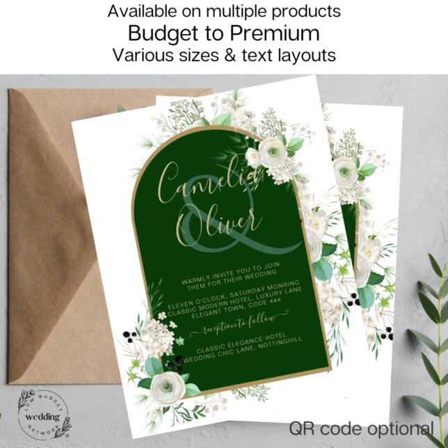 All-in-1 Elegant White Roses Wedding QR Code Flyer (Creator Uploaded)