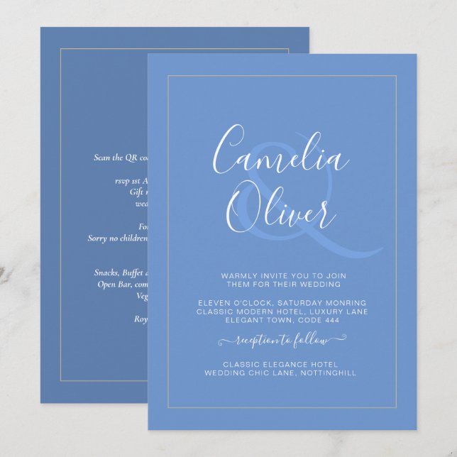 All-in-1 Modern Monochrome Ampersand Wedding (Front/Back)