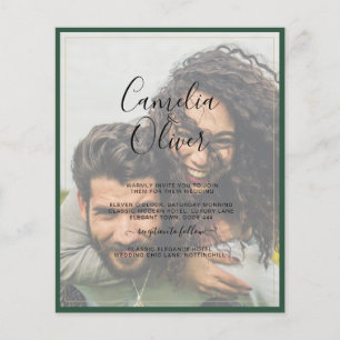 All-in-1 Photo Overlay Wisteria Green Gold Wedding Flyer