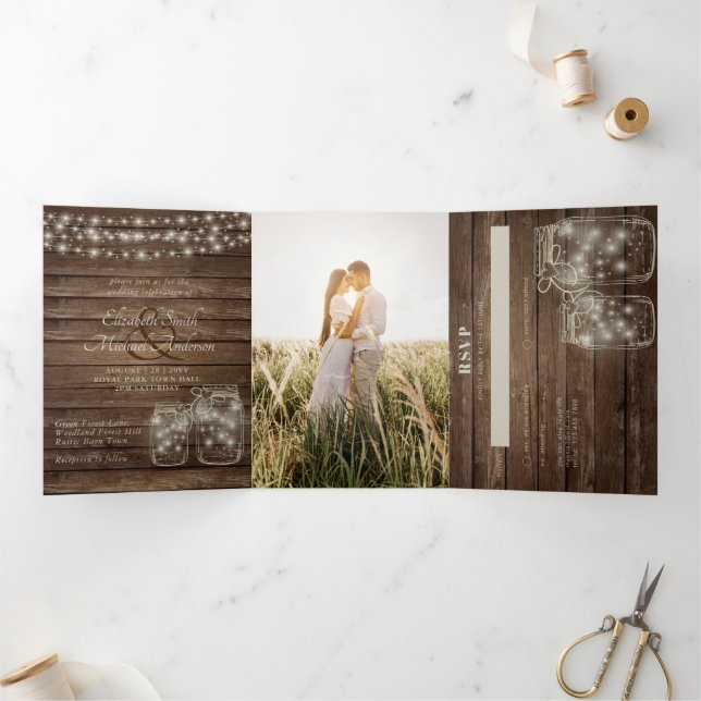 All-in-1 PHOTO Wedding INVITE RSVP Program Menu (Inside)