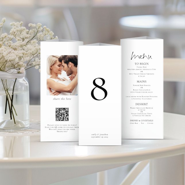All in 1 Photo Wedding Menu Table No White Trifold (Creator Uploaded)