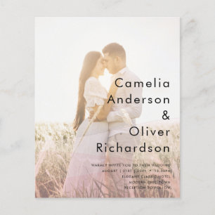 All-in-1 Pink Ombre Photo Overlay Wedding QR Code Flyer