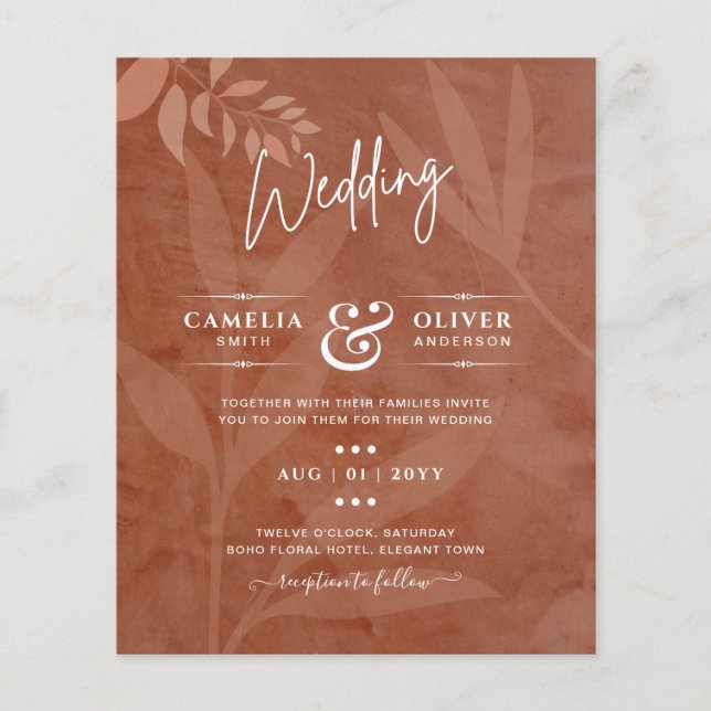 All-in-1 Rustic Terracotta Overlay Wedding Flyer (Front)