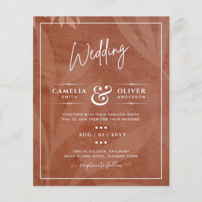 All-in-1 Rustic Terracotta Overlay Wedding Flyer (Front)