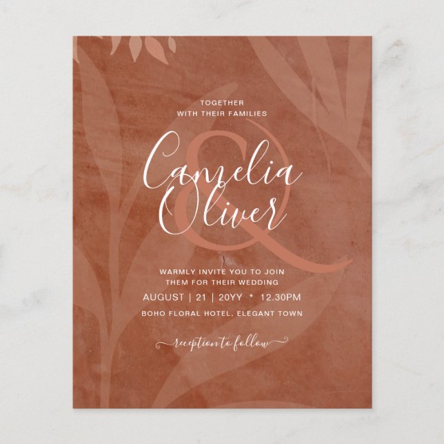 All-in-1 Rustic Terracotta Overlay Wedding Flyer (Front)