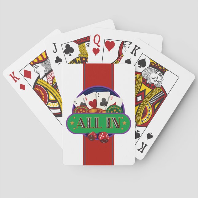 All In Casino Poker Playing Cards (Back)