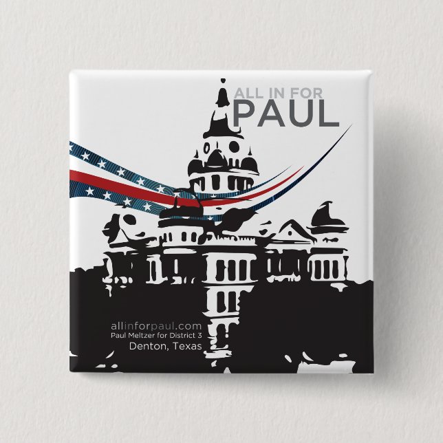 All in for Paul - Square Button (Front)