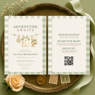 All in One Adventure Awaits Baby Shower Invitation