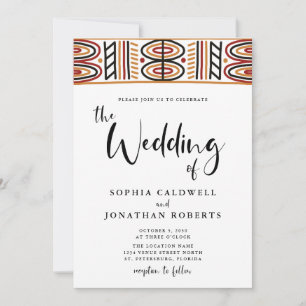 All in One African Motif Calligraphy Wedding Invitation