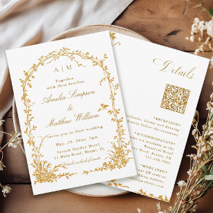 All in One Amber Arch Botanical Garden Wedding Invitation