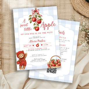 All in one apple of our eye boy baby shower invitation