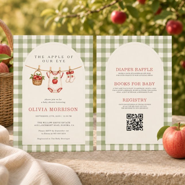 All in One Apple of Our Eye Fall Baby Shower Invitation (Creator Uploaded)