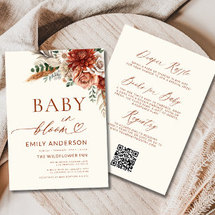 All in One Autumn Wildflower Baby in Bloom Shower Invitation