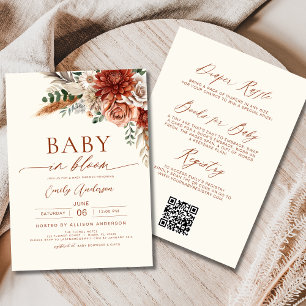 All in One Autumn Wildflower Baby in Bloom Shower Invitation