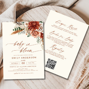 All in One Autumn Wildflower Baby in Bloom Shower Invitation