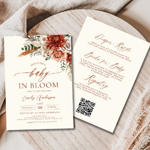 All in One Autumn Wildflower Baby in Bloom Shower Invitation