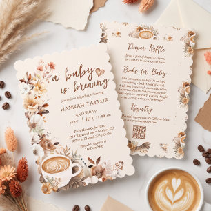 All in one Baby is Brewing Coffee Baby Shower Invitation