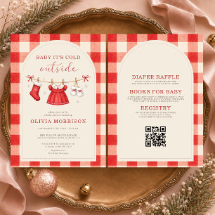 All in One Baby It's Cold Outside Christmas Shower Invitation