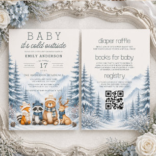All in One Baby It's Cold Outside Woodland Shower Invitation