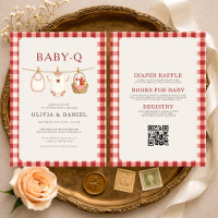 All in One Baby Q Clothesline Gingham Baby Shower